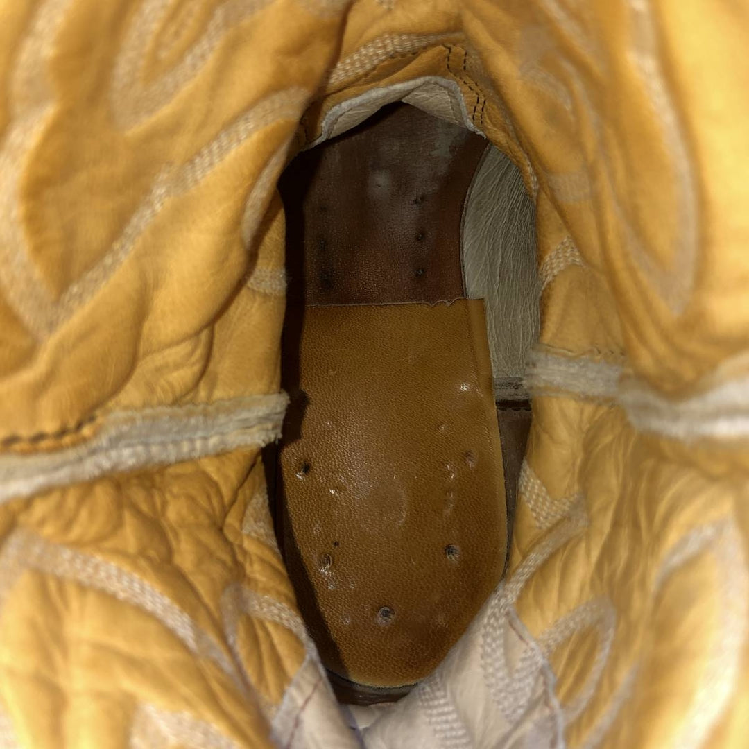 Nocona Boots platform Western boots, made in the USA, size 8 1/2 D Men's 25.0cm unclear pale white type Vintage Second Hand