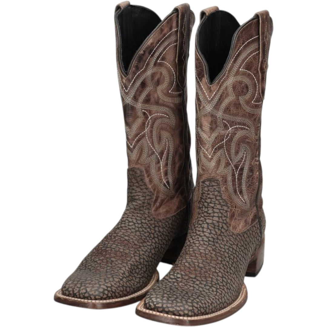 JB Dillon all-over print platform square-toe Western boots, size 8 D Men's 26.0cm unclear brown type Vintage Second Hand