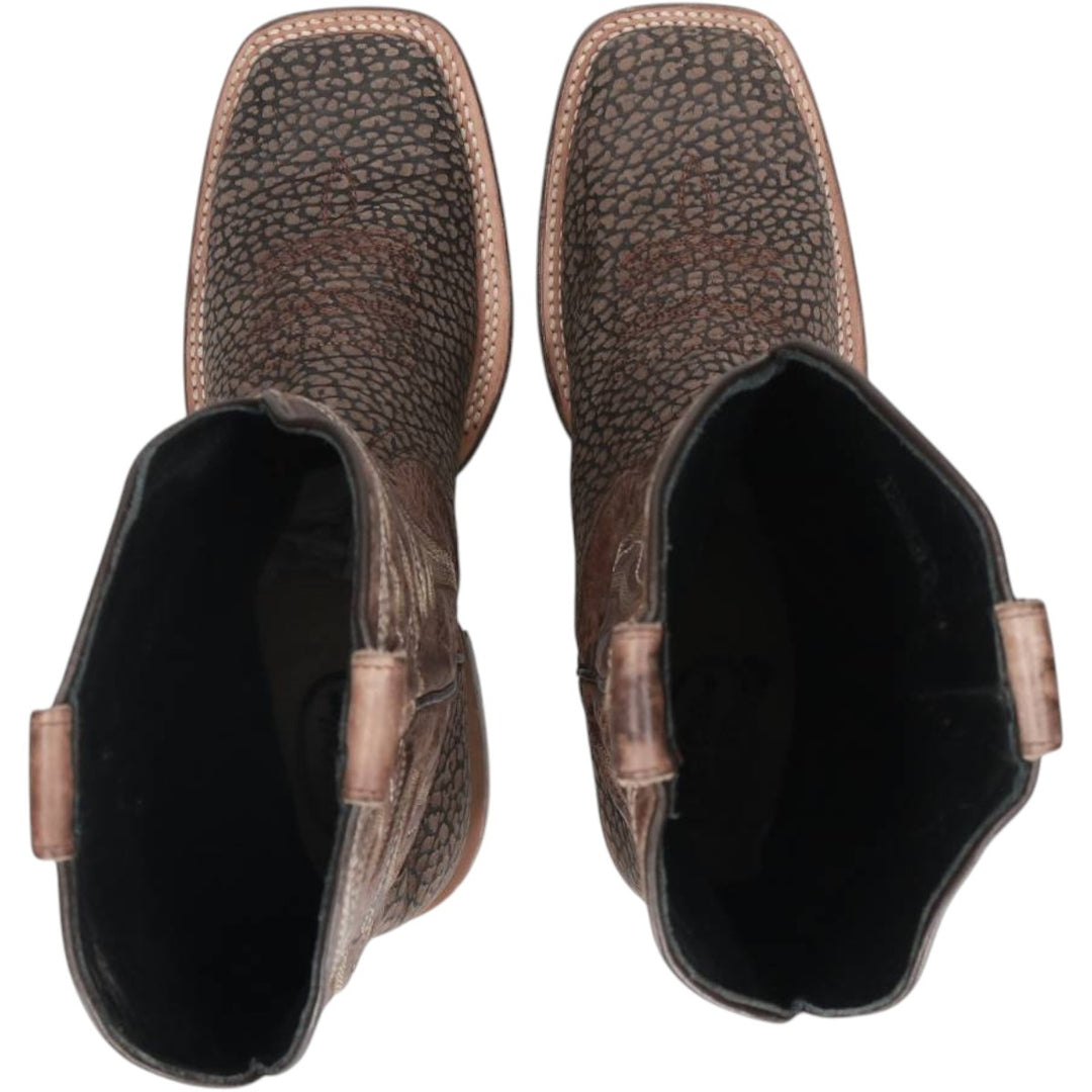 JB Dillon all-over print platform square-toe Western boots, size 8 D Men's 26.0cm unclear brown type Vintage Second Hand