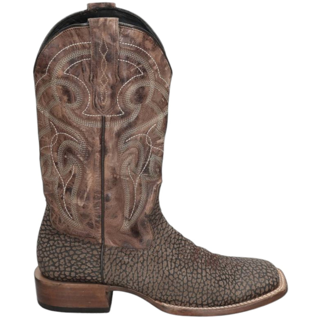 JB Dillon all-over print platform square-toe Western boots, size 8 D Men's 26.0cm unclear brown type Vintage Second Hand