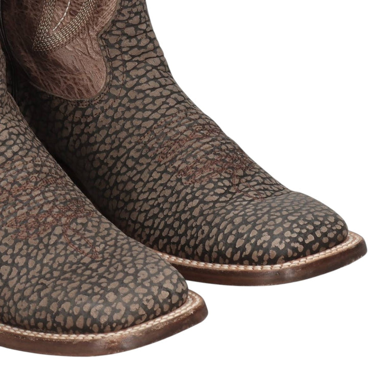JB Dillon all-over print platform square-toe Western boots, size 8 D Men's 26.0cm unclear brown type Vintage Second Hand