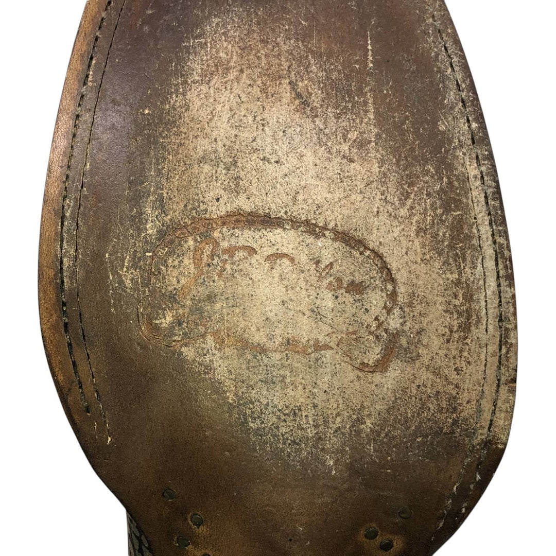 JB Dillon all-over print platform square-toe Western boots, size 8 D Men's 26.0cm unclear brown type Vintage Second Hand