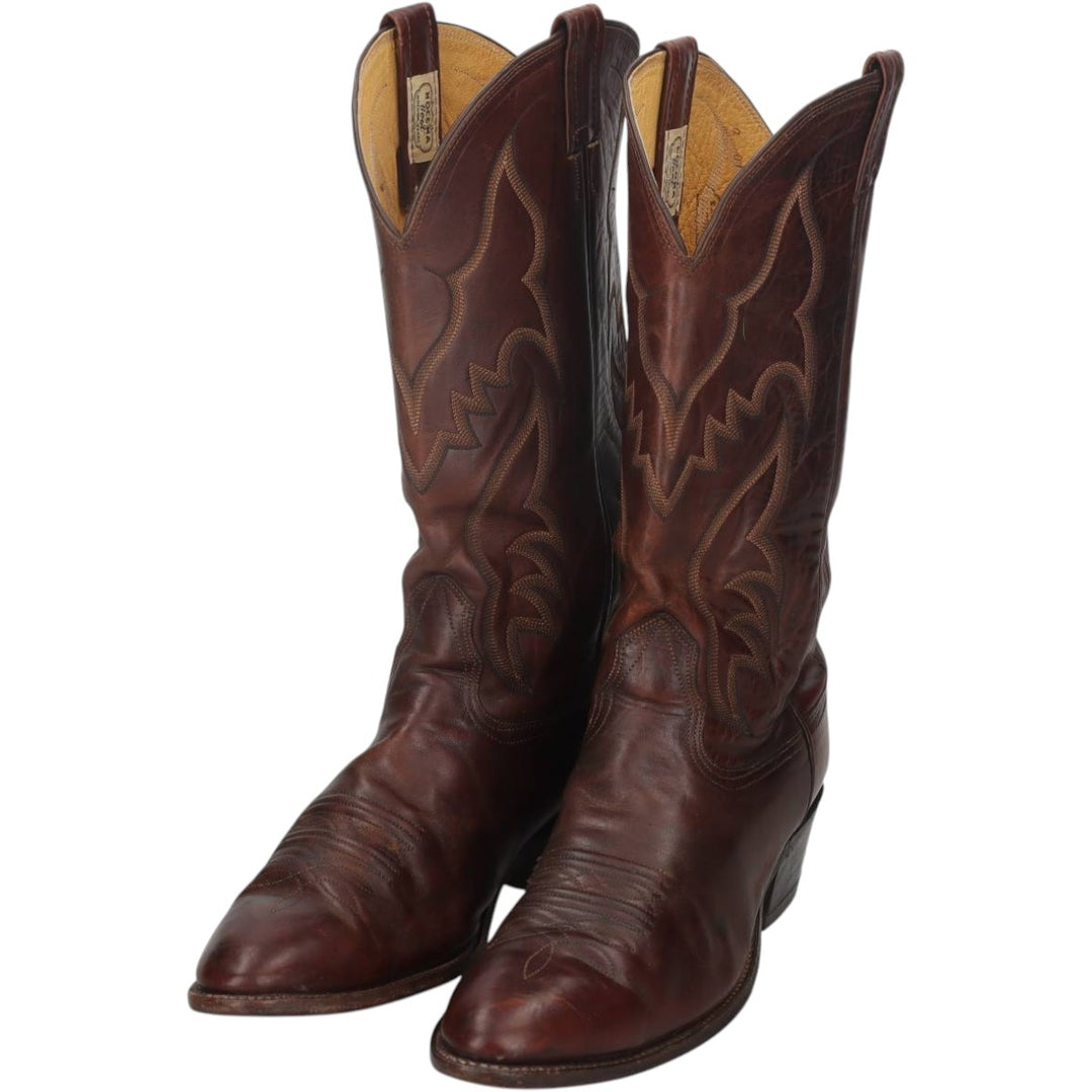 1980s Nocona Boots 8117 C Platform Western Boots, Size 10 D (Men's equivalent to 10.2 inches), Vintage /saa016148 Men's 26.0cm unclear brown type Vintage Second Hand