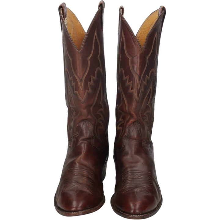 1980s Nocona Boots 8117 C Platform Western Boots, Size 10 D (Men's equivalent to 10.2 inches), Vintage /saa016148 Men's 26.0cm unclear brown type Vintage Second Hand