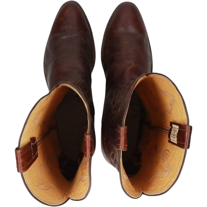 1980s Nocona Boots 8117 C Platform Western Boots, Size 10 D (Men's equivalent to 10.2 inches), Vintage /saa016148 Men's 26.0cm unclear brown type Vintage Second Hand