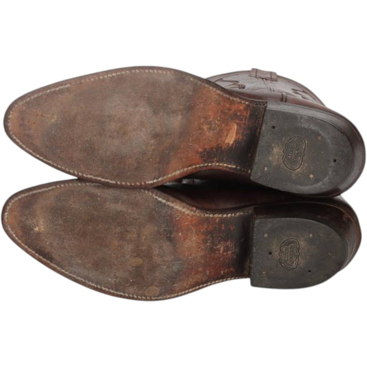 1980s Nocona Boots 8117 C Platform Western Boots, Size 10 D (Men's equivalent to 10.2 inches), Vintage /saa016148 Men's 26.0cm unclear brown type Vintage Second Hand