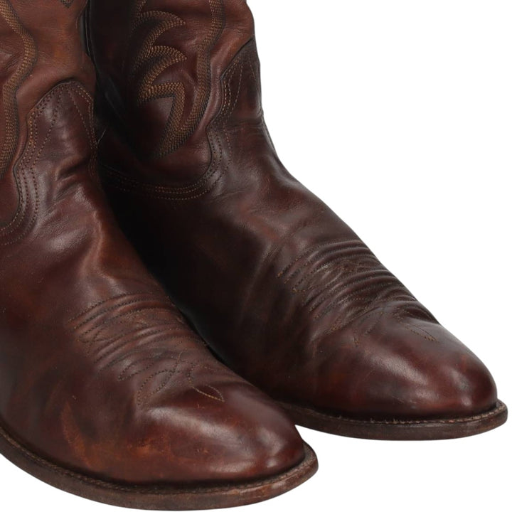 1980s Nocona Boots 8117 C Platform Western Boots, Size 10 D (Men's equivalent to 10.2 inches), Vintage /saa016148 Men's 26.0cm unclear brown type Vintage Second Hand