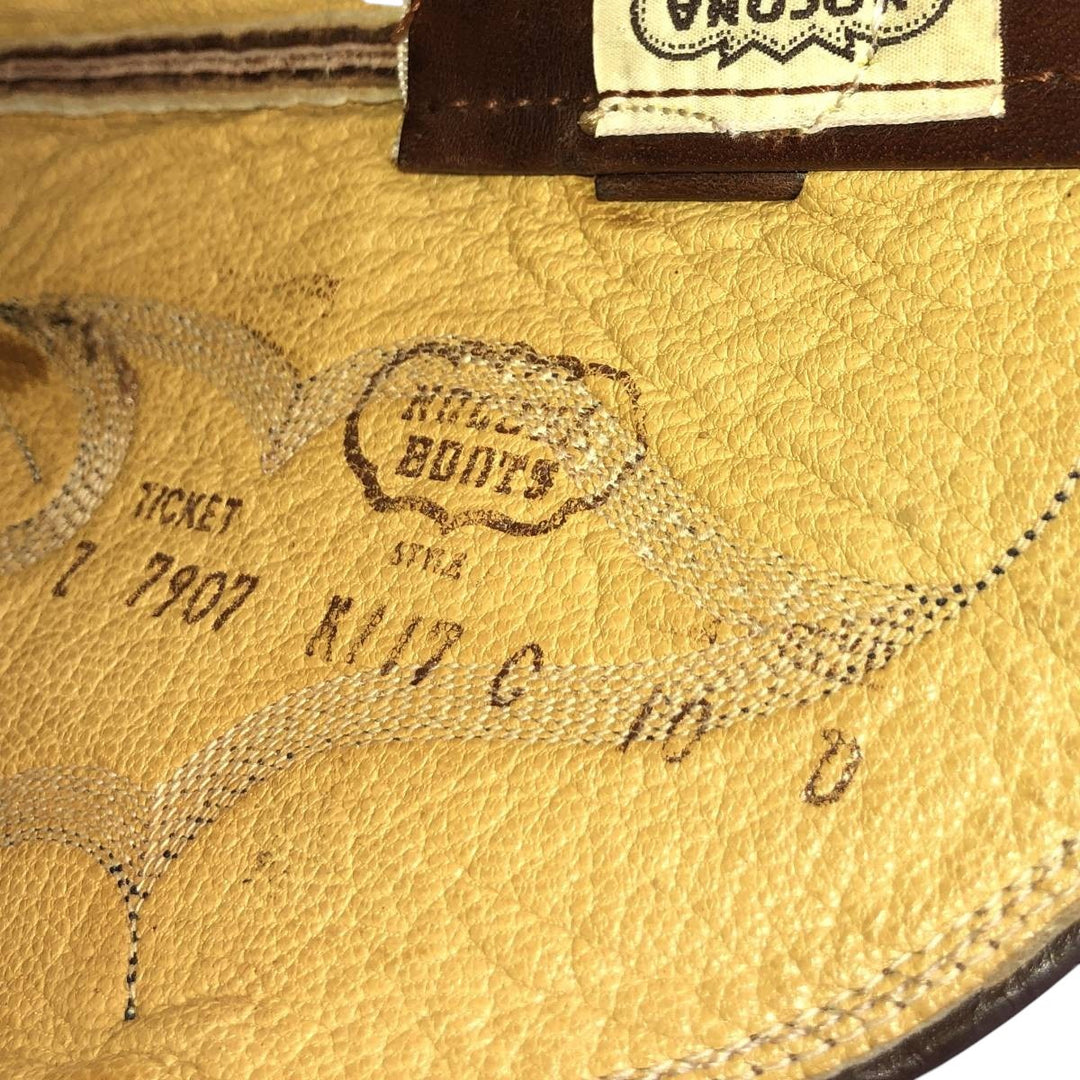 1980s Nocona Boots 8117 C Platform Western Boots, Size 10 D (Men's equivalent to 10.2 inches), Vintage /saa016148 Men's 26.0cm unclear brown type Vintage Second Hand