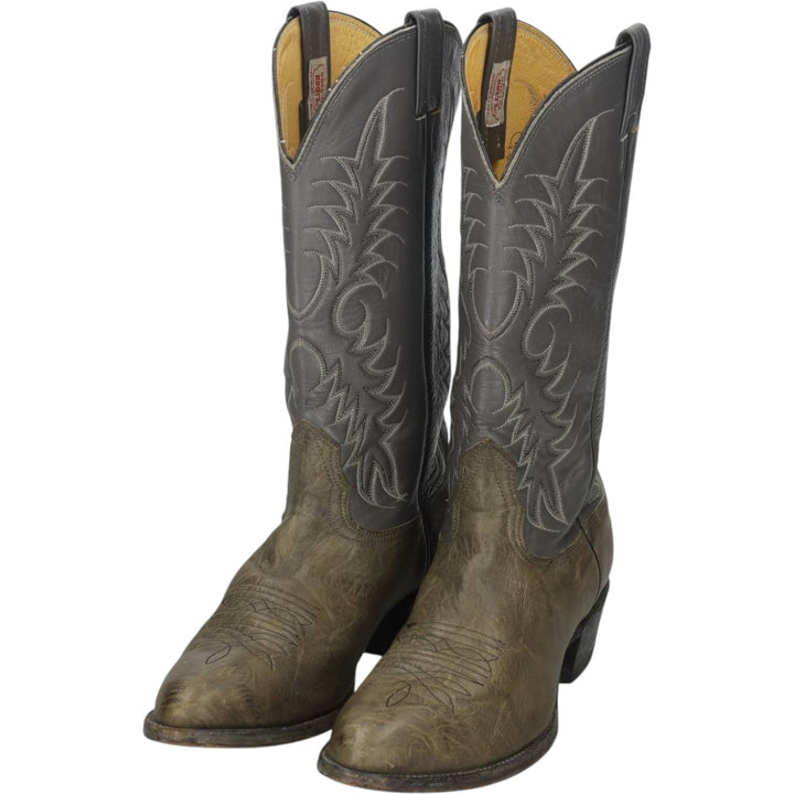 1980s Nocona Boots 8817 C Two-tone Platform Western Boots, Size 9 1/2E (Men's equivalent to 10.2"), Vintage /saa016149 Men's 26.0cm unclear gray type Vintage Second Hand
