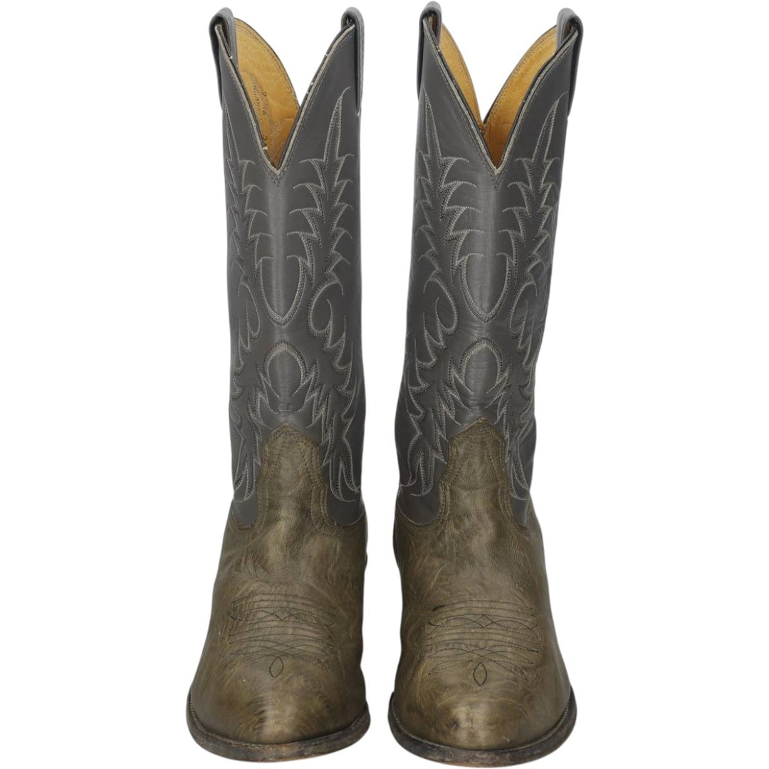 1980s Nocona Boots 8817 C Two-tone Platform Western Boots, Size 9 1/2E (Men's equivalent to 10.2"), Vintage /saa016149 Men's 26.0cm unclear gray type Vintage Second Hand