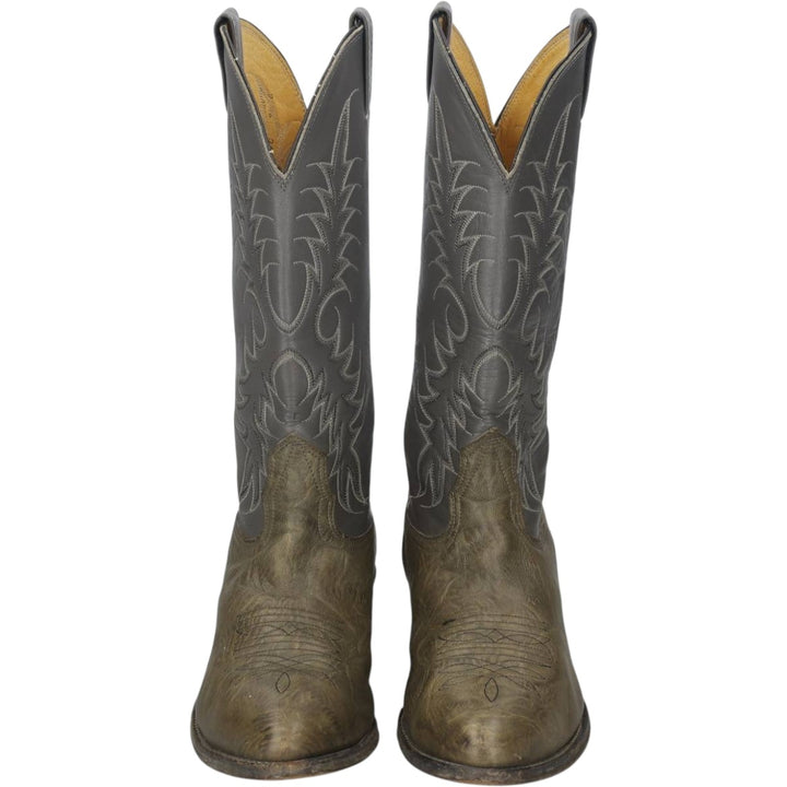 1980s Nocona Boots 8817 C Two-tone Platform Western Boots, Size 9 1/2E (Men's equivalent to 10.2"), Vintage /saa016149 Men's 26.0cm unclear gray type Vintage Second Hand