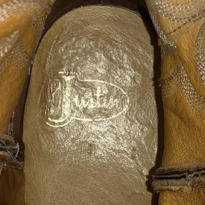 Justin 2253 Platform Western Boots, Made in USA, Size 10 EE Men's 28.0cm unclear brown type Vintage Second Hand