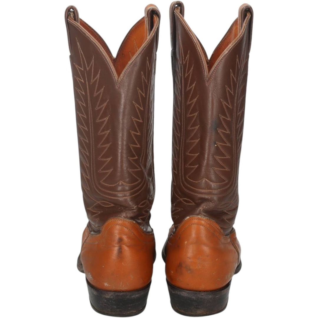 Tony Lama all-over print platform Western boots, made in the USA. Men's 28.0cm unclear brown type Vintage Second Hand