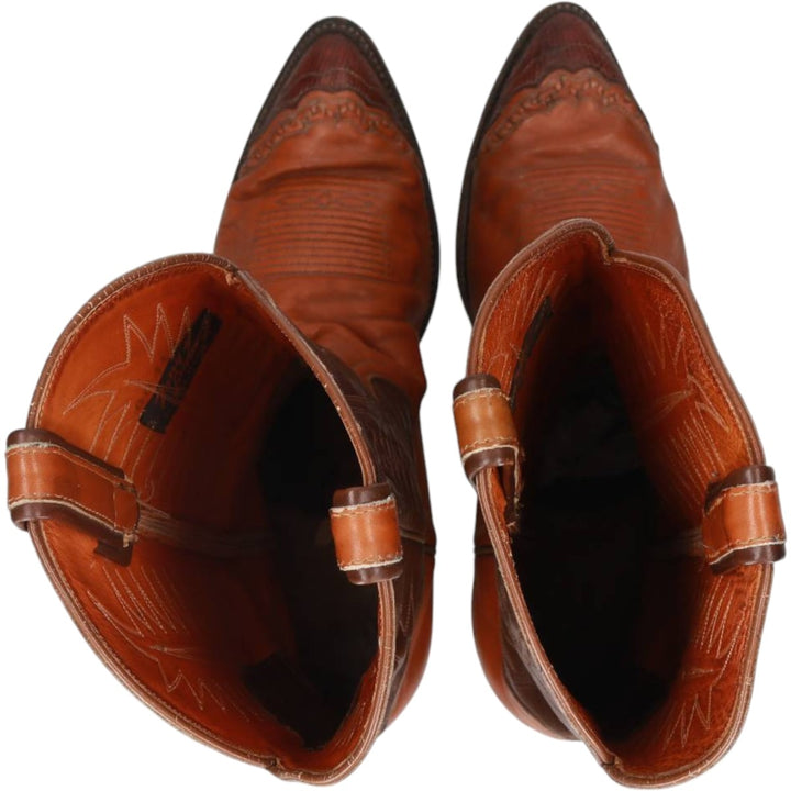 Tony Lama all-over print platform Western boots, made in the USA. Men's 28.0cm unclear brown type Vintage Second Hand