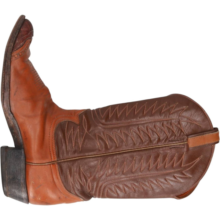 Tony Lama all-over print platform Western boots, made in the USA. Men's 28.0cm unclear brown type Vintage Second Hand