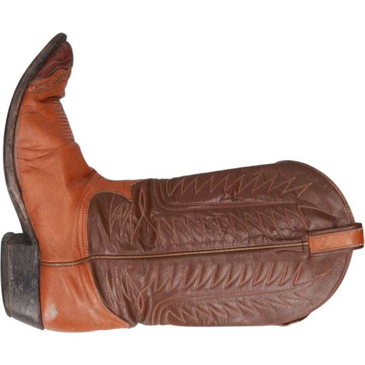 Tony Lama all-over print platform Western boots, made in the USA. Men's 28.0cm unclear brown type Vintage Second Hand