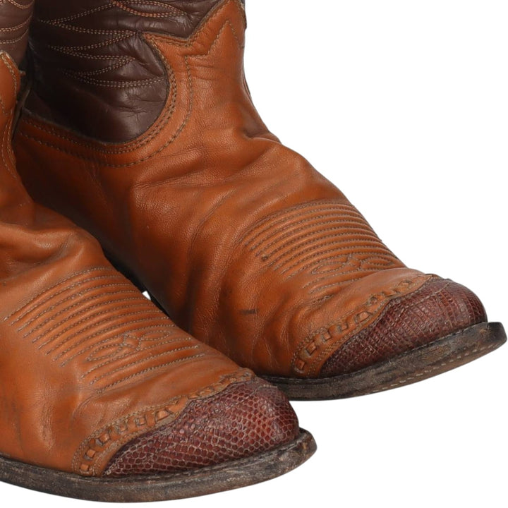 Tony Lama all-over print platform Western boots, made in the USA. Men's 28.0cm unclear brown type Vintage Second Hand