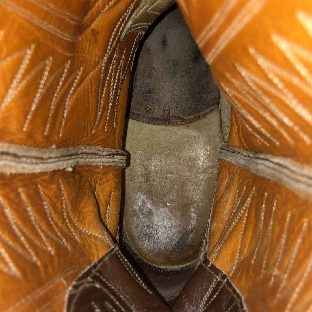 Tony Lama all-over print platform Western boots, made in the USA. Men's 28.0cm unclear brown type Vintage Second Hand