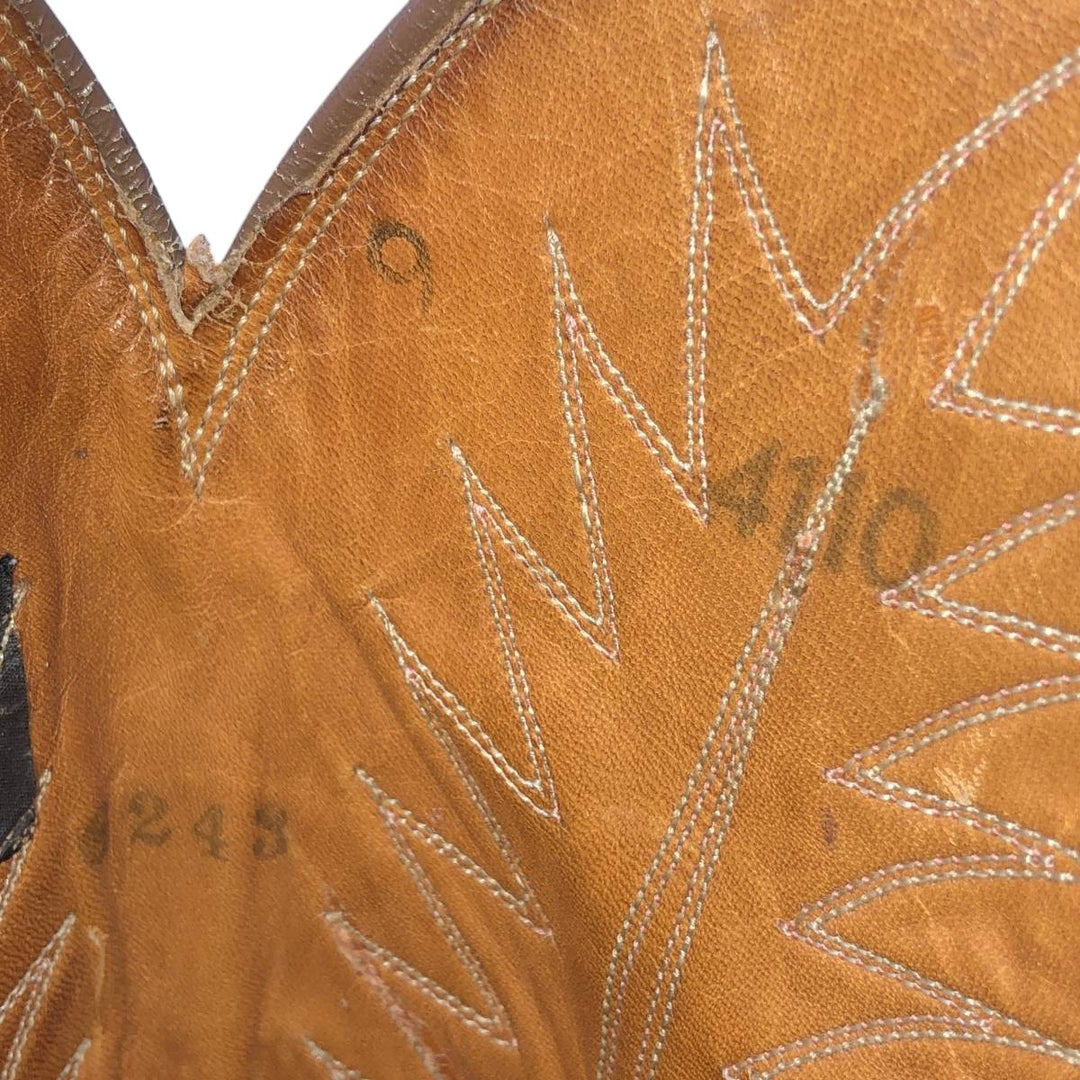 Tony Lama all-over print platform Western boots, made in the USA. Men's 28.0cm unclear brown type Vintage Second Hand