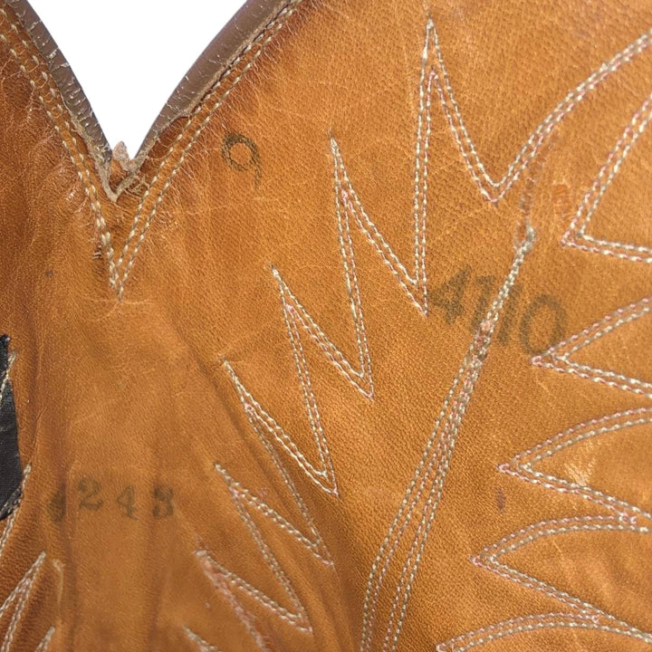 Tony Lama all-over print platform Western boots, made in the USA. Men's 28.0cm unclear brown type Vintage Second Hand