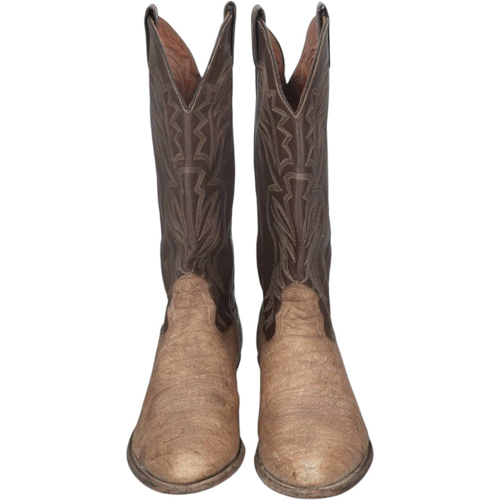 1980s Nocona Boots, platform, two-tone Western boots, made in USA, size 9 D (equivalent to men's 10"), vintage /saa016153 Men's 25.5cm unclear brown type Vintage Second Hand