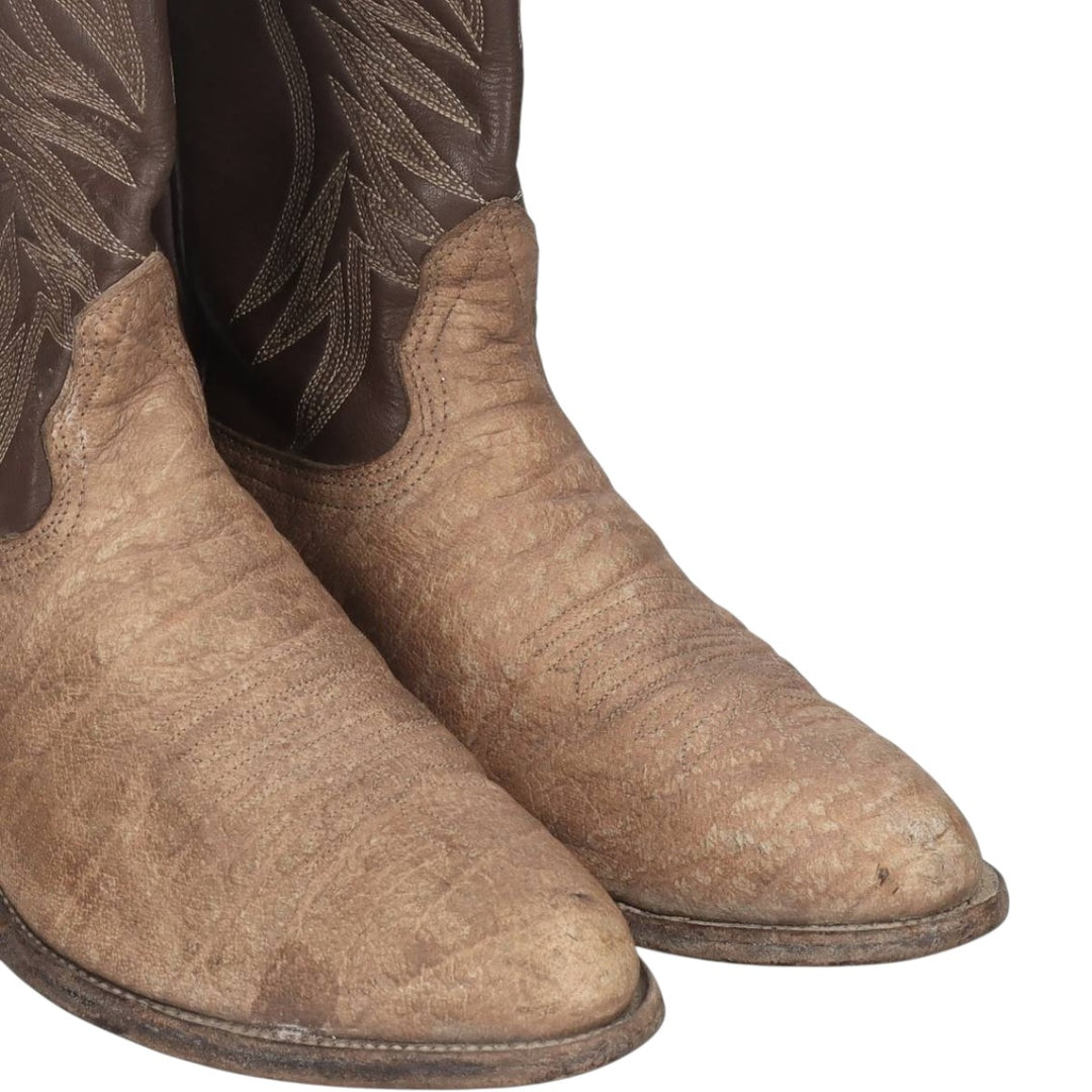 1980s Nocona Boots, platform, two-tone Western boots, made in USA, size 9 D (equivalent to men's 10"), vintage /saa016153 Men's 25.5cm unclear brown type Vintage Second Hand