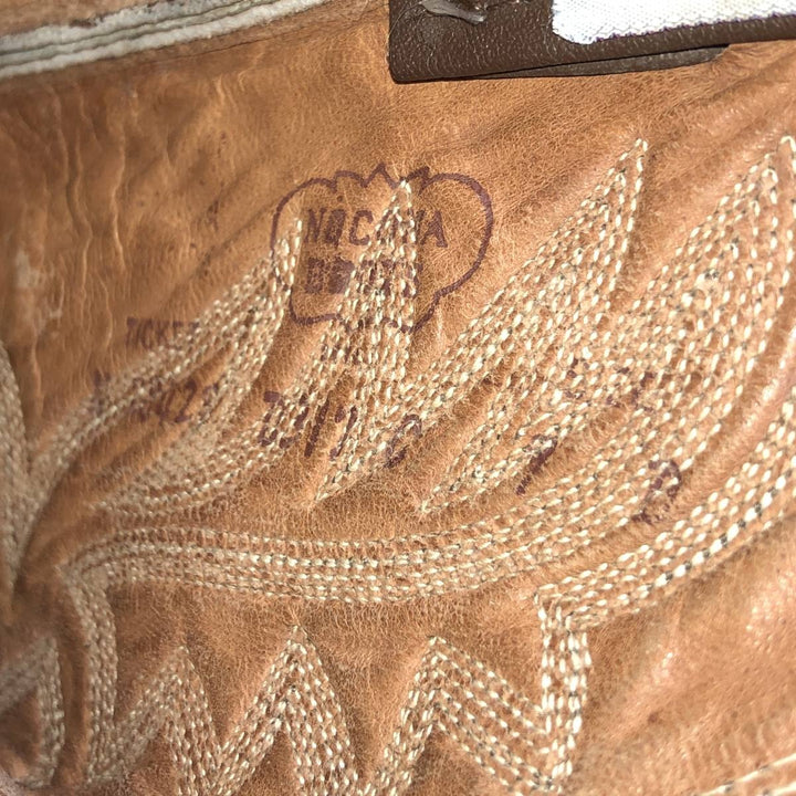 1980s Nocona Boots, platform, two-tone Western boots, made in USA, size 9 D (equivalent to men's 10"), vintage /saa016153 Men's 25.5cm unclear brown type Vintage Second Hand