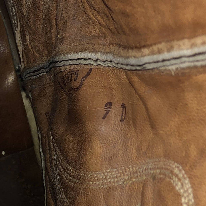 1980s Nocona Boots, platform, two-tone Western boots, made in USA, size 9 D (equivalent to men's 10"), vintage /saa016153 Men's 25.5cm unclear brown type Vintage Second Hand