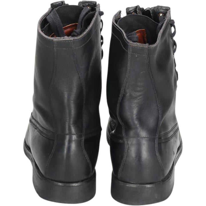 1980s Italian Army Front Zip Steel Toe Military Boots, Size 43 (Men's equivalent to 10.6"), Vintage /saa016163 Men's 27.0cm unclear black type Vintage Second Hand