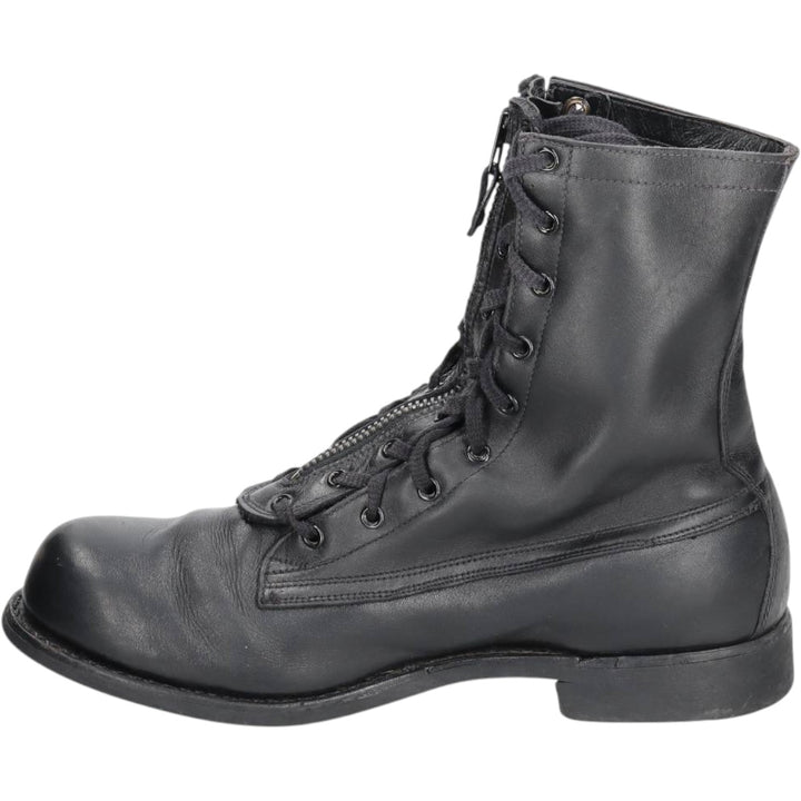 1980s Italian Army Front Zip Steel Toe Military Boots, Size 43 (Men's equivalent to 10.6"), Vintage /saa016163 Men's 27.0cm unclear black type Vintage Second Hand