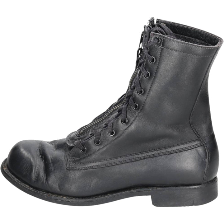 1980s Italian Army Front Zip Steel Toe Military Boots, Size 43 (Men's equivalent to 10.6"), Vintage /saa016163 Men's 27.0cm unclear black type Vintage Second Hand