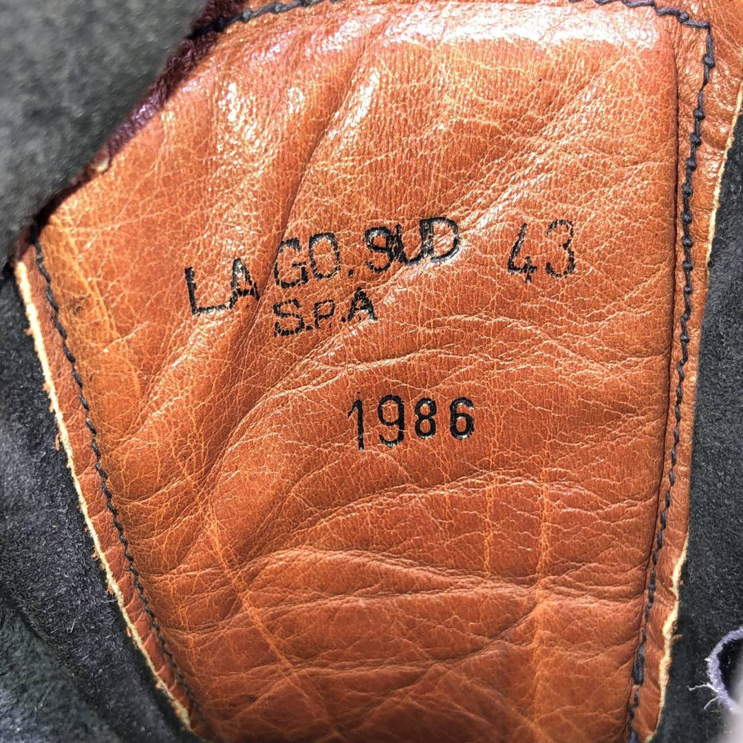 1980s Italian Army Front Zip Steel Toe Military Boots, Size 43 (Men's equivalent to 10.6"), Vintage /saa016163 Men's 27.0cm unclear black type Vintage Second Hand