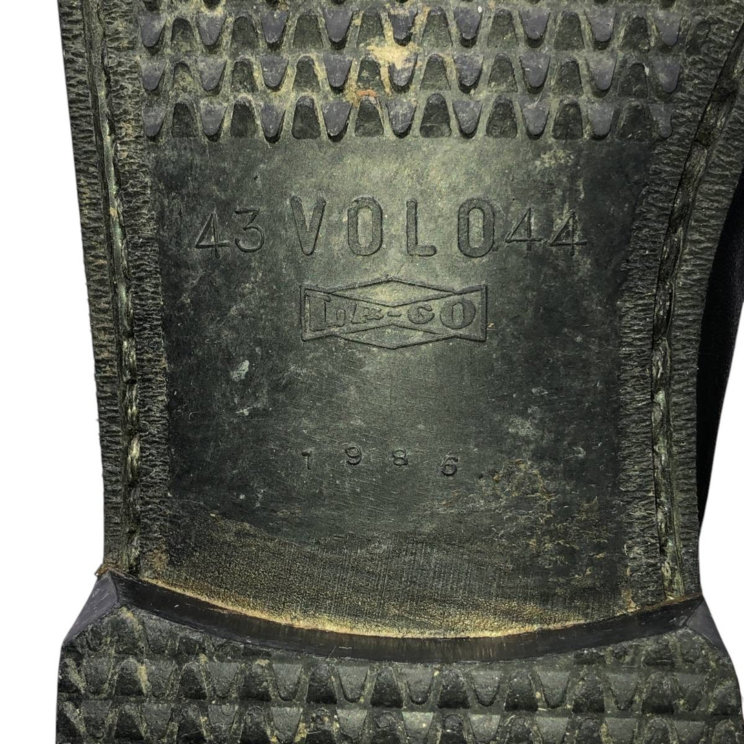 1980s Italian Army Front Zip Steel Toe Military Boots, Size 43 (Men's equivalent to 10.6"), Vintage /saa016163 Men's 27.0cm unclear black type Vintage Second Hand