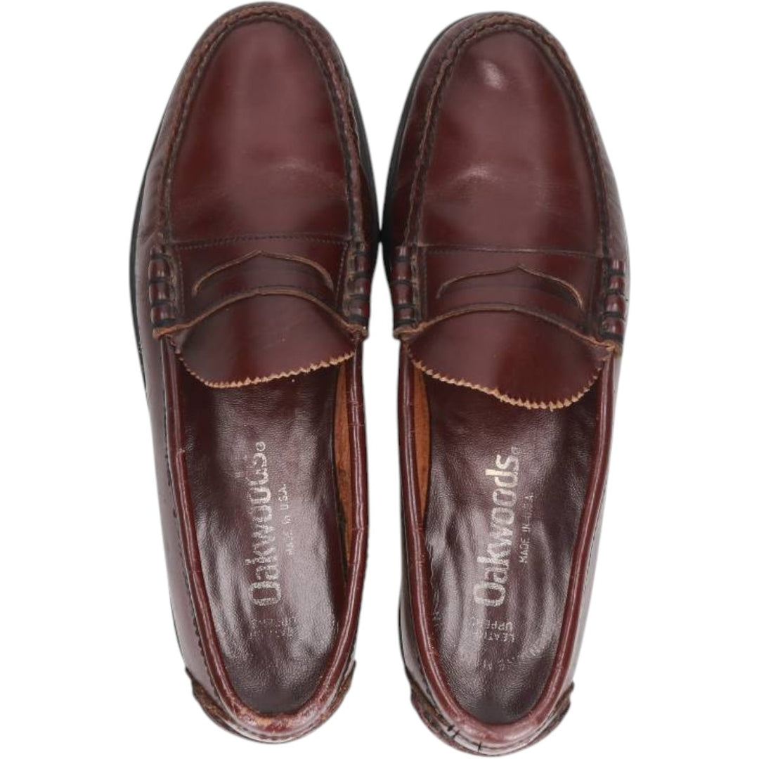 Oakwoods Coin Loafers, Made in USA Men's 27.0cm genuine leather brown type Vintage Second Hand