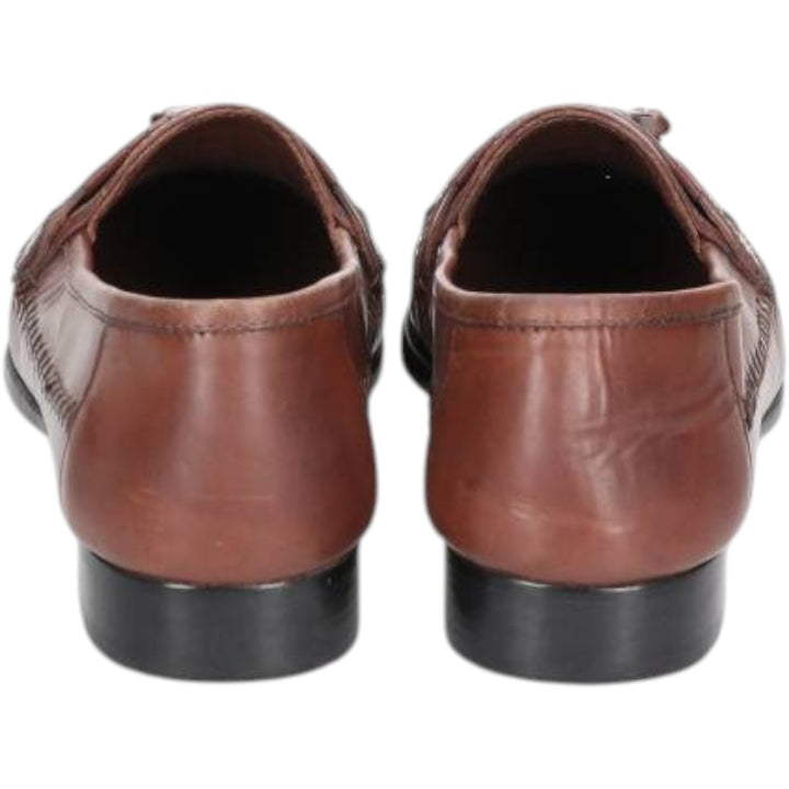 STACY ADAMS Braided Quilted Tassel Loafers, Made in Brazil, Size 9 1/2M Men's 27.5cm genuine leather brown type Vintage Second Hand