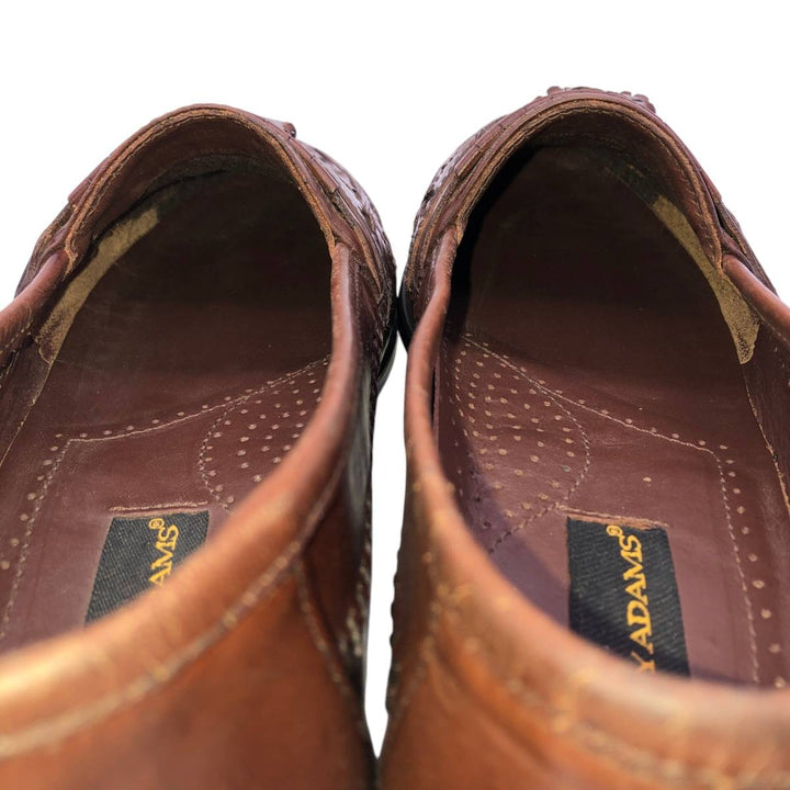 STACY ADAMS Braided Quilted Tassel Loafers, Made in Brazil, Size 9 1/2M Men's 27.5cm genuine leather brown type Vintage Second Hand