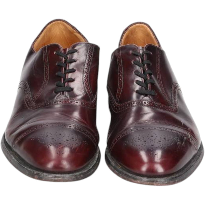 Grenson straight-tip shoes, made in England, size 8G, men's equivalent to 10.4" semi-brogue /saa016173 Men's 26.5cm unclear burgundy type Vintage Second Hand