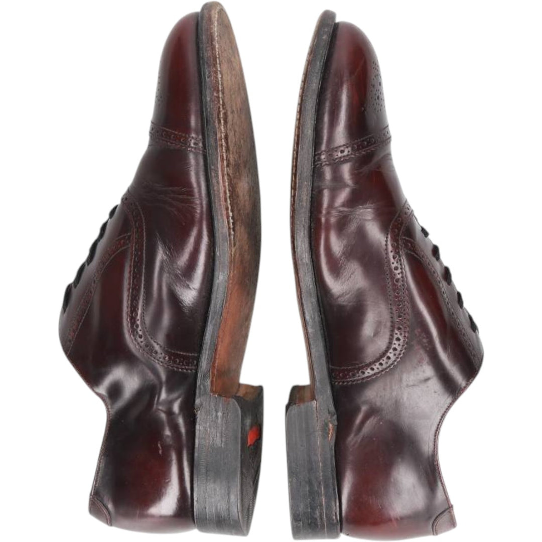 Grenson straight-tip shoes, made in England, size 8G, men's equivalent to 10.4" semi-brogue /saa016173 Men's 26.5cm unclear burgundy type Vintage Second Hand