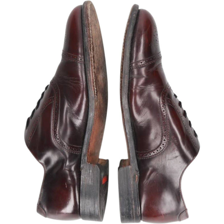 Grenson straight-tip shoes, made in England, size 8G, men's equivalent to 10.4" semi-brogue /saa016173 Men's 26.5cm unclear burgundy type Vintage Second Hand