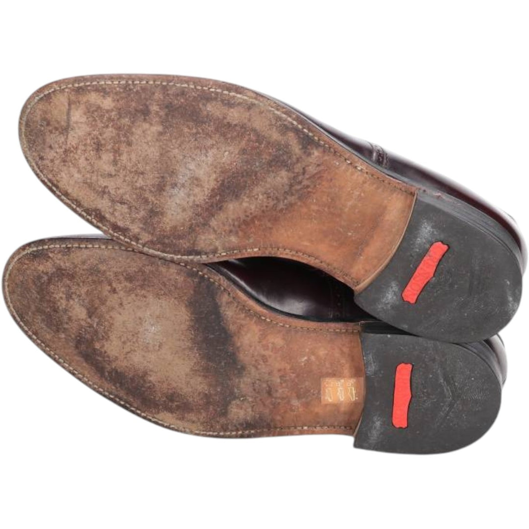 Grenson straight-tip shoes, made in England, size 8G, men's equivalent to 10.4" semi-brogue /saa016173 Men's 26.5cm unclear burgundy type Vintage Second Hand