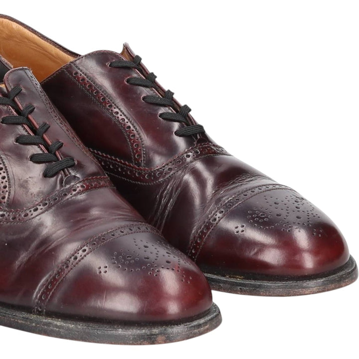 Grenson straight-tip shoes, made in England, size 8G, men's equivalent to 10.4" semi-brogue /saa016173 Men's 26.5cm unclear burgundy type Vintage Second Hand