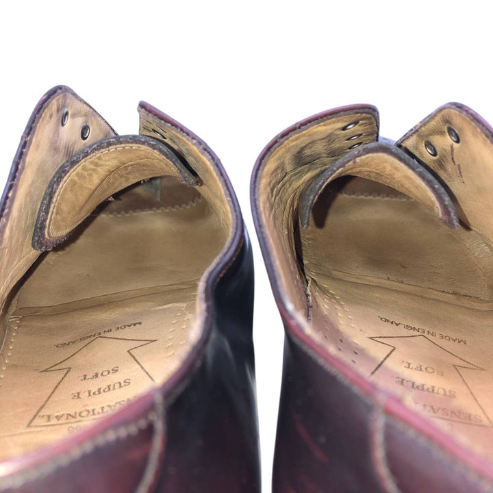 Grenson straight-tip shoes, made in England, size 8G, men's equivalent to 10.4" semi-brogue /saa016173 Men's 26.5cm unclear burgundy type Vintage Second Hand