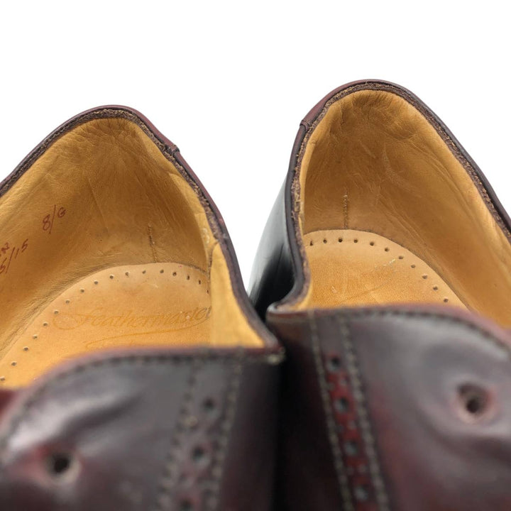 Grenson straight-tip shoes, made in England, size 8G, men's equivalent to 10.4" semi-brogue /saa016173 Men's 26.5cm unclear burgundy type Vintage Second Hand