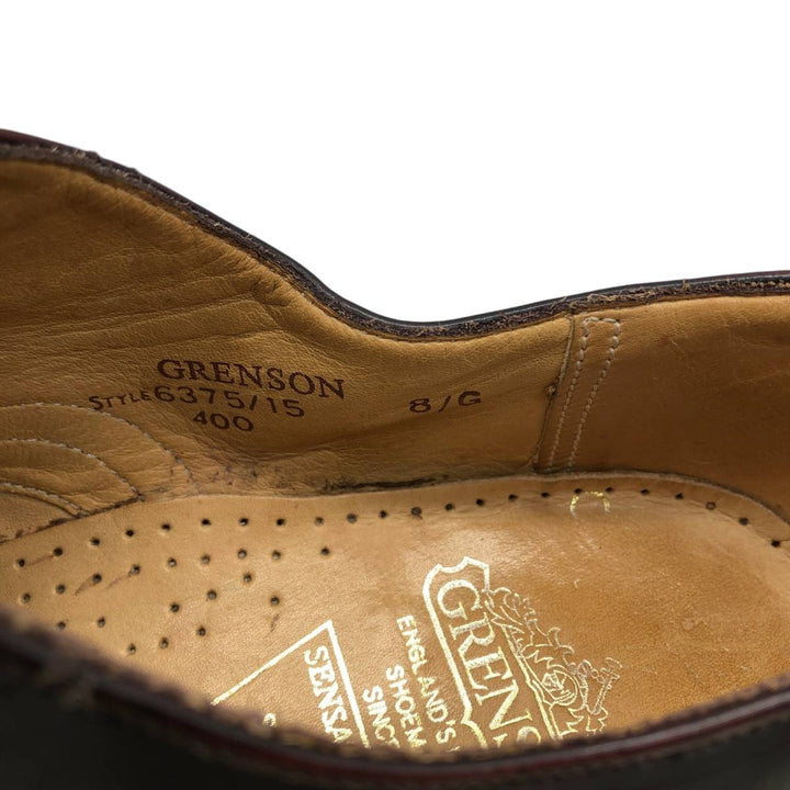 Grenson straight-tip shoes, made in England, size 8G, men's equivalent to 10.4" semi-brogue /saa016173 Men's 26.5cm unclear burgundy type Vintage Second Hand