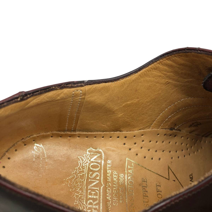 Grenson straight-tip shoes, made in England, size 8G, men's equivalent to 10.4" semi-brogue /saa016173 Men's 26.5cm unclear burgundy type Vintage Second Hand