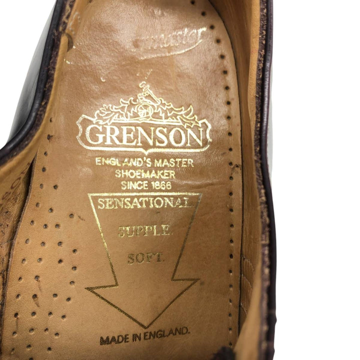 Grenson straight-tip shoes, made in England, size 8G, men's equivalent to 10.4" semi-brogue /saa016173 Men's 26.5cm unclear burgundy type Vintage Second Hand