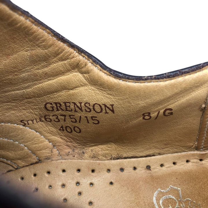 Grenson straight-tip shoes, made in England, size 8G, men's equivalent to 10.4" semi-brogue /saa016173 Men's 26.5cm unclear burgundy type Vintage Second Hand