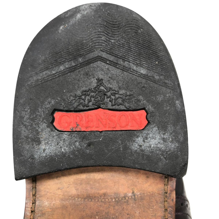 Grenson straight-tip shoes, made in England, size 8G, men's equivalent to 10.4" semi-brogue /saa016173 Men's 26.5cm unclear burgundy type Vintage Second Hand
