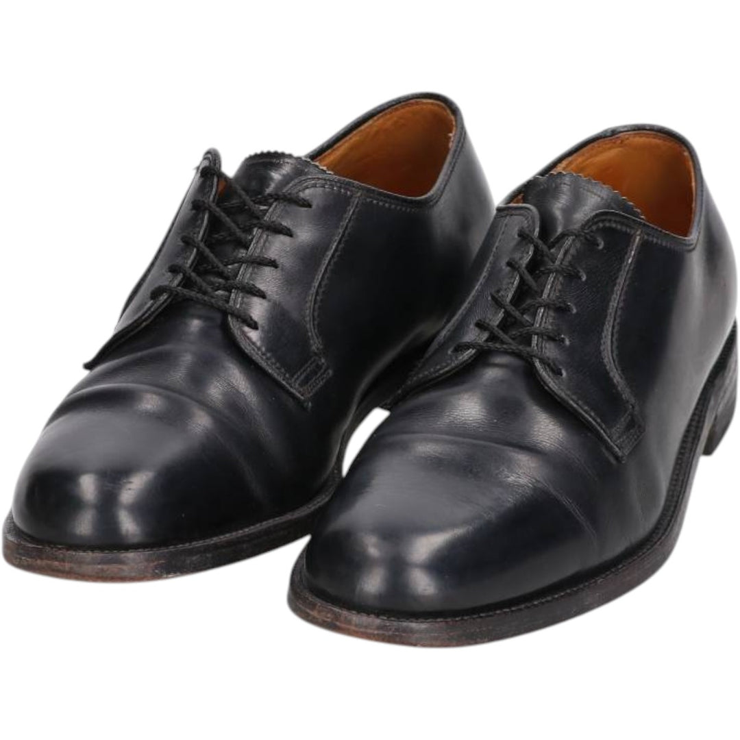 Florsheim plain toe shoes, size 40 Men's 26.5cm unclear black type Vintage Second Hand
