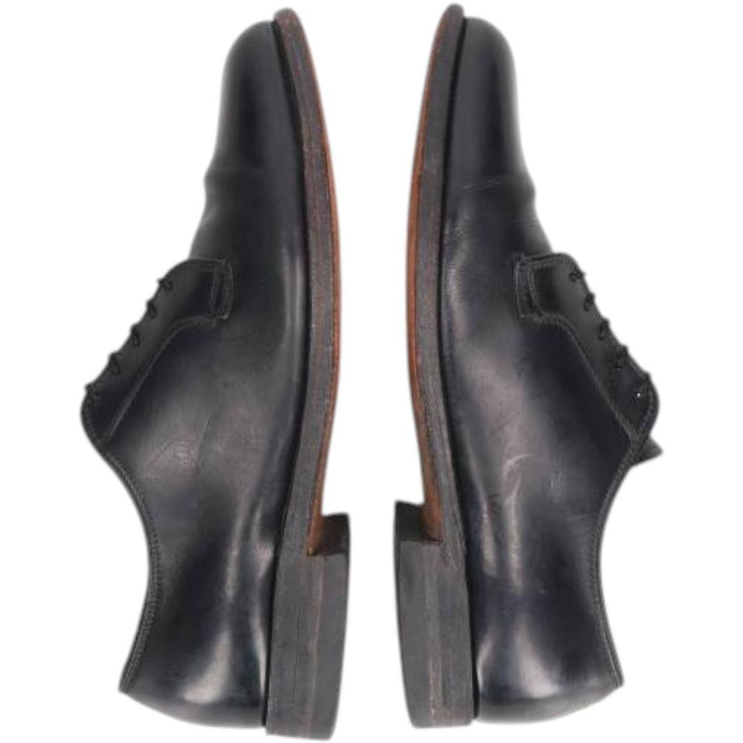 Florsheim plain toe shoes, size 40 Men's 26.5cm unclear black type Vintage Second Hand